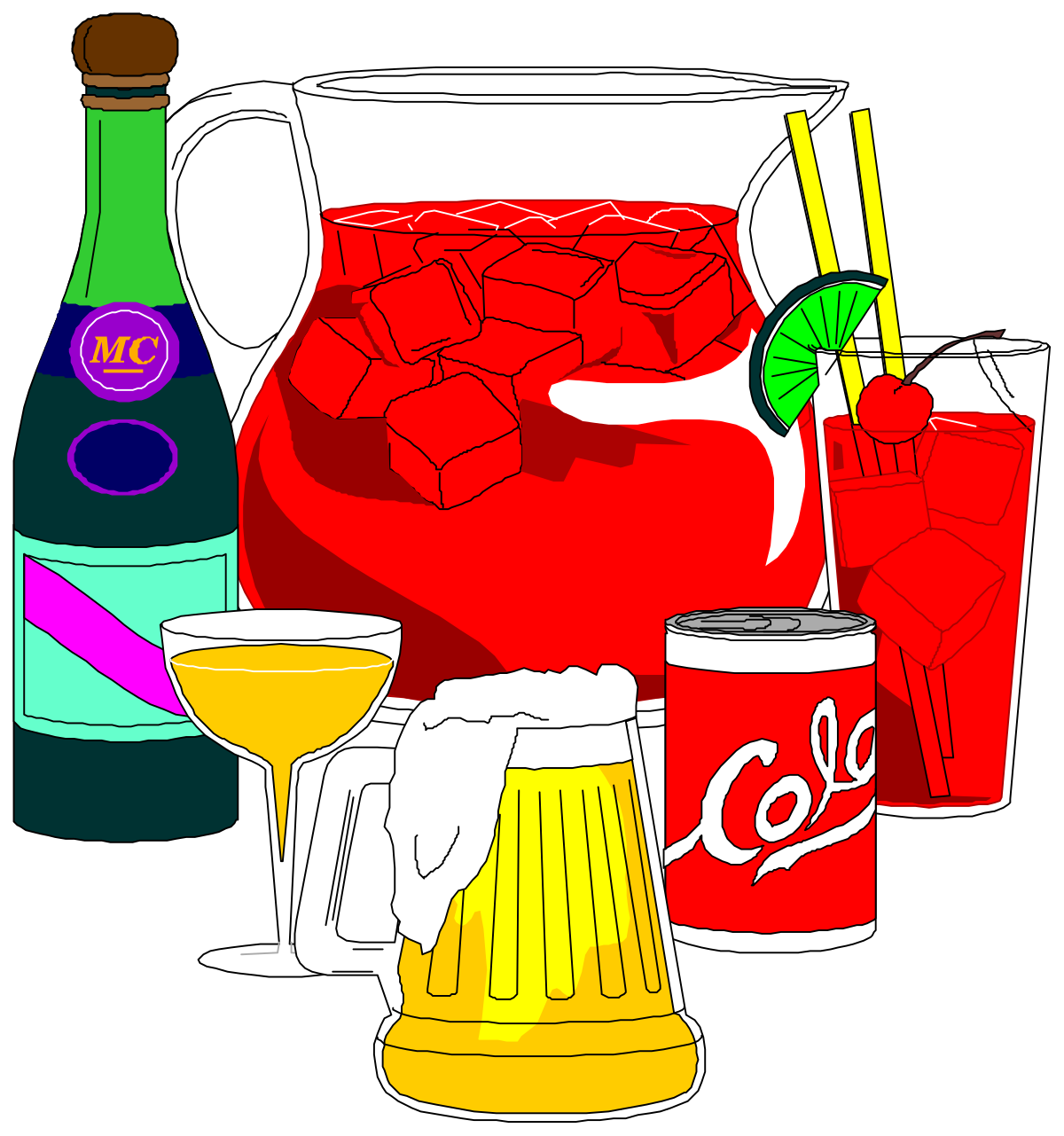 Beer Pitcher and Soda Glass Clipart: Enjoy Refreshing Beverages