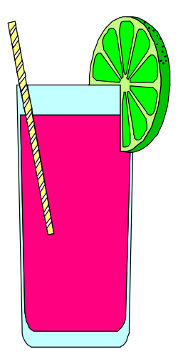 Pink Drink with Lime Slice: Refreshing Clipart for Your Projects