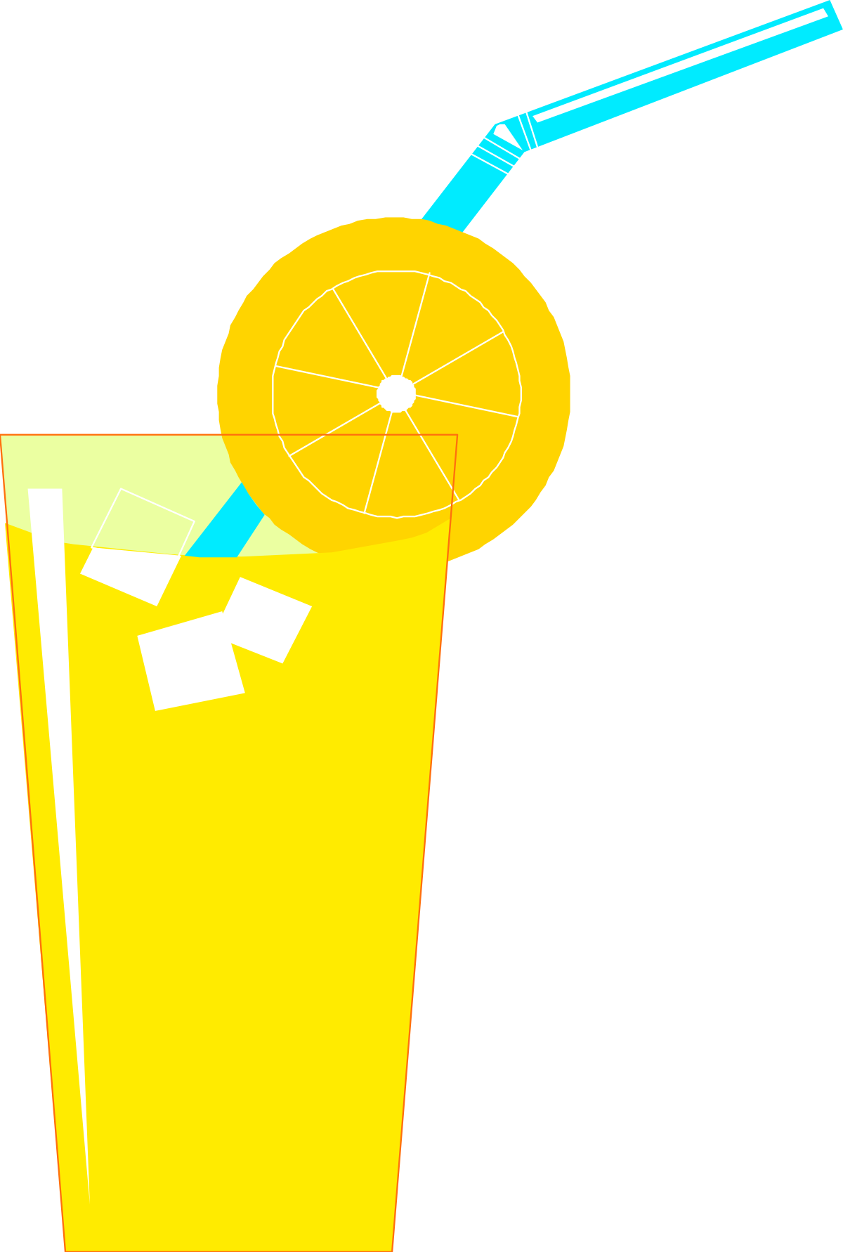 Orange Juice Glass with Straw Clipart for Bright Designs