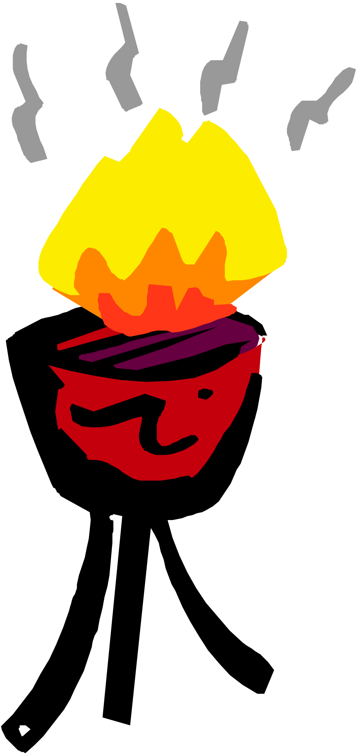 Red and Yellow Bowls on Black Background - Vibrant Clipart Collection