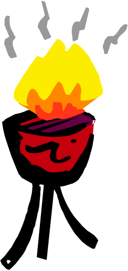 Red and Yellow Bowls on Black Background - Vibrant Clipart Collection