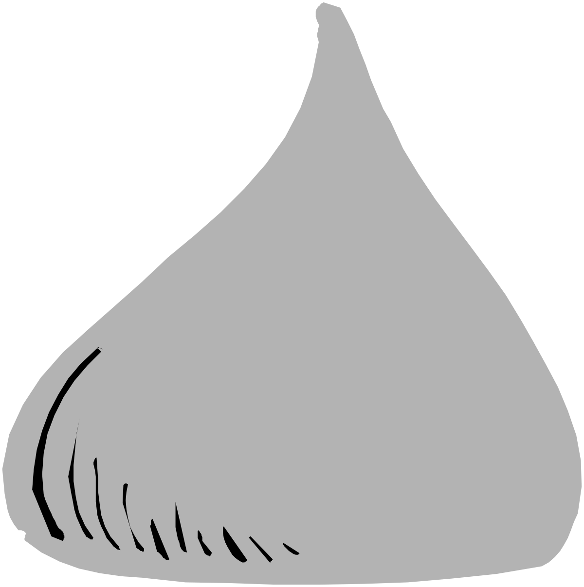 Gray Mushroom on Black Background - Unique Clipart Design