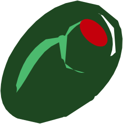 Green and Red Object with Red Dot Clipart for Creative Projects
