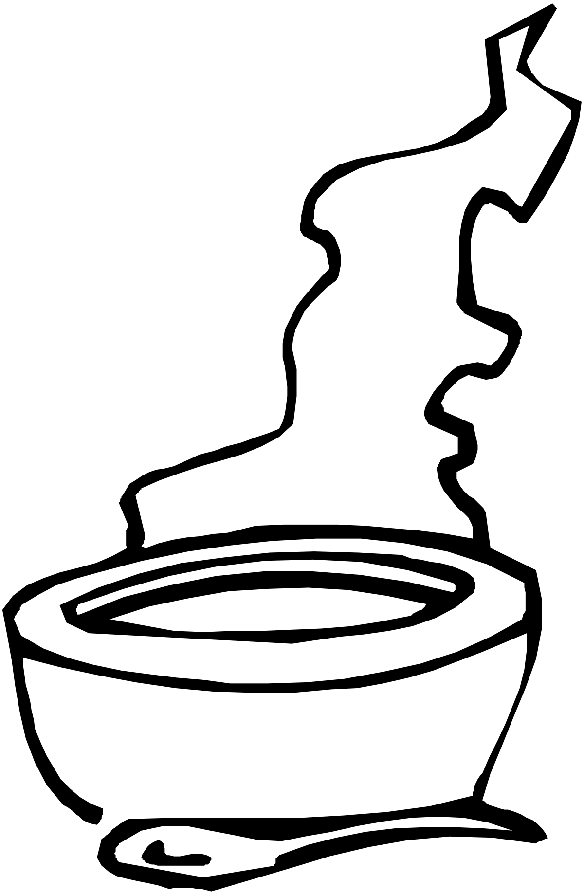 Black and White Silhouette of a Man on Circle - Dynamic Clipart for Versatile Use