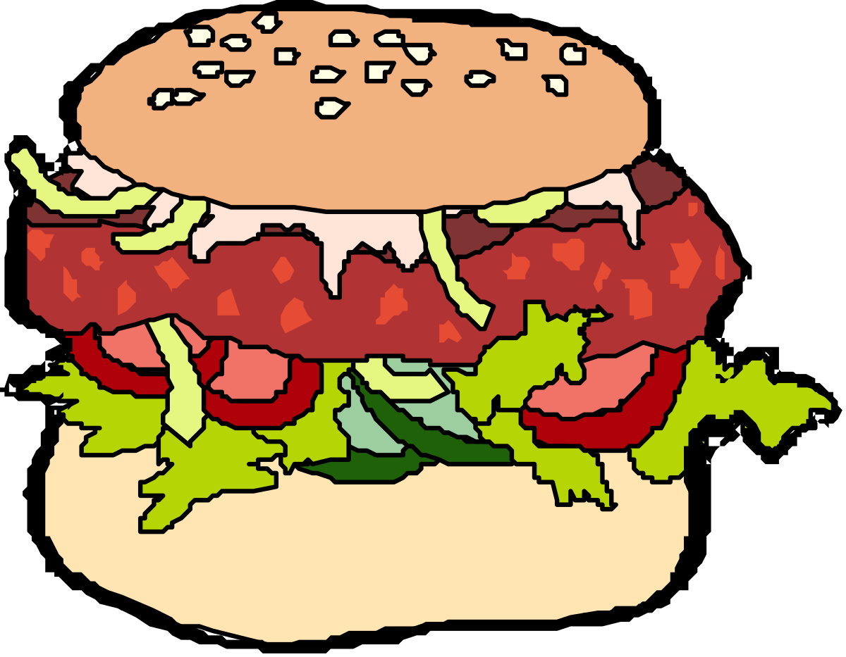 a hamburger with lete and lete on it clip art png transparent Hamburger Clipart with Lettuce and Tomato - Delicious and Fresh!