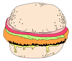 Melted Cheese Hamburger Clipart - Delicious Fast Food Illustration