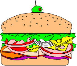Hamburger with Delicious Toppings Clipart for All Purposes