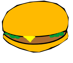 Green Patty Hamburger Clipart: Unique and Whimsical Food Illustration