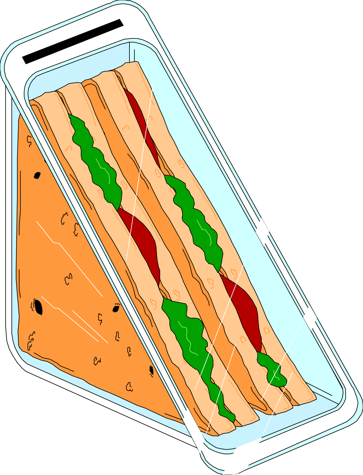 Sandwich in a Container Clipart - Delicious and Fresh Food Visuals