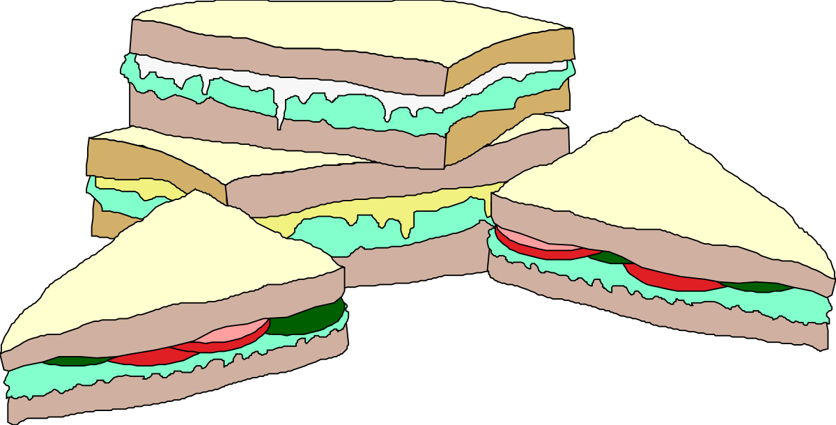 Delicious Sandwich Clipart with Various Toppings
