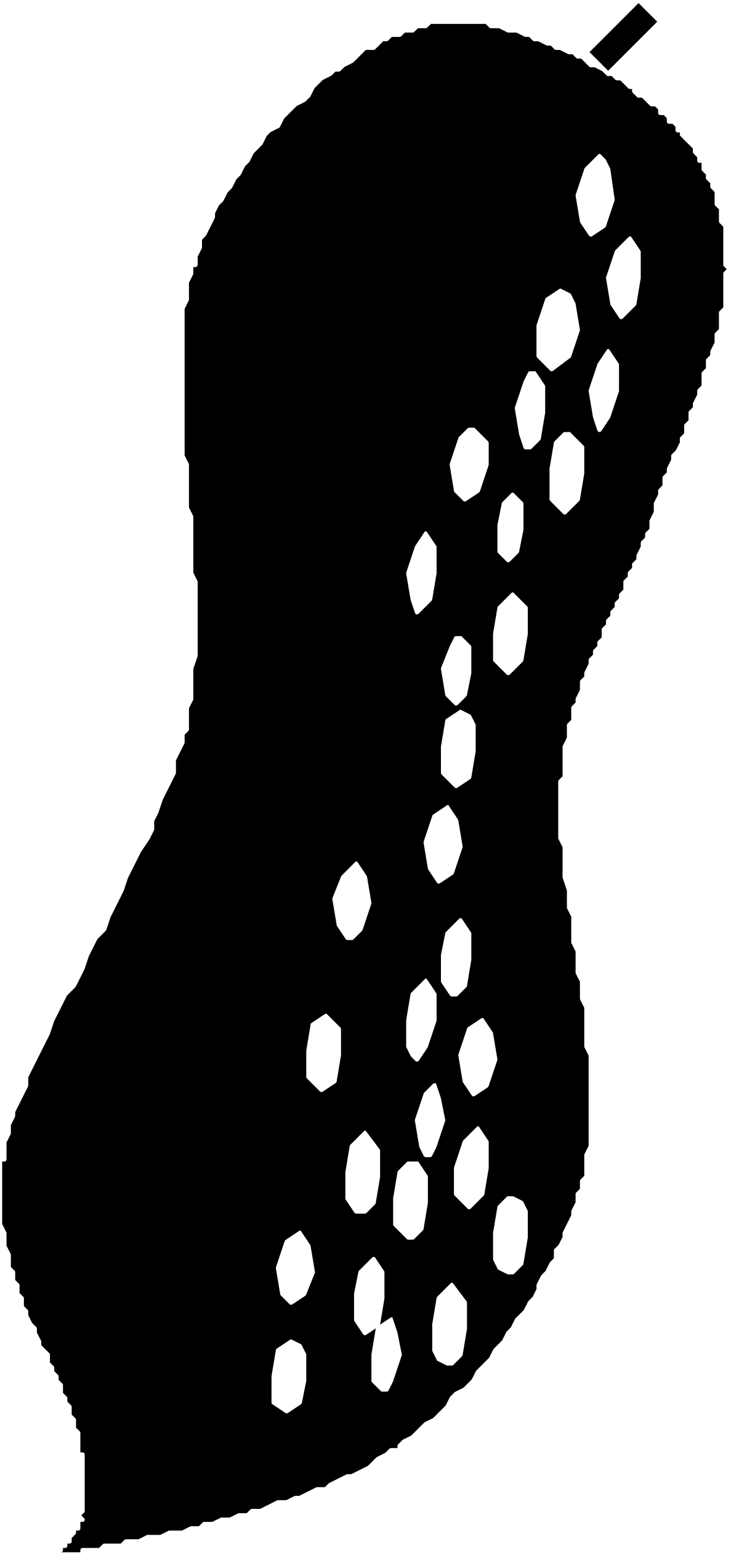 Black and White Silhouette of a Christmas Stocking Clipart