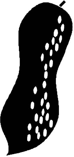Black and White Silhouette of a Christmas Stocking Clipart