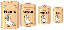 Goose Canisters Clipart: Four Unique Canisters Featuring Graceful Geese