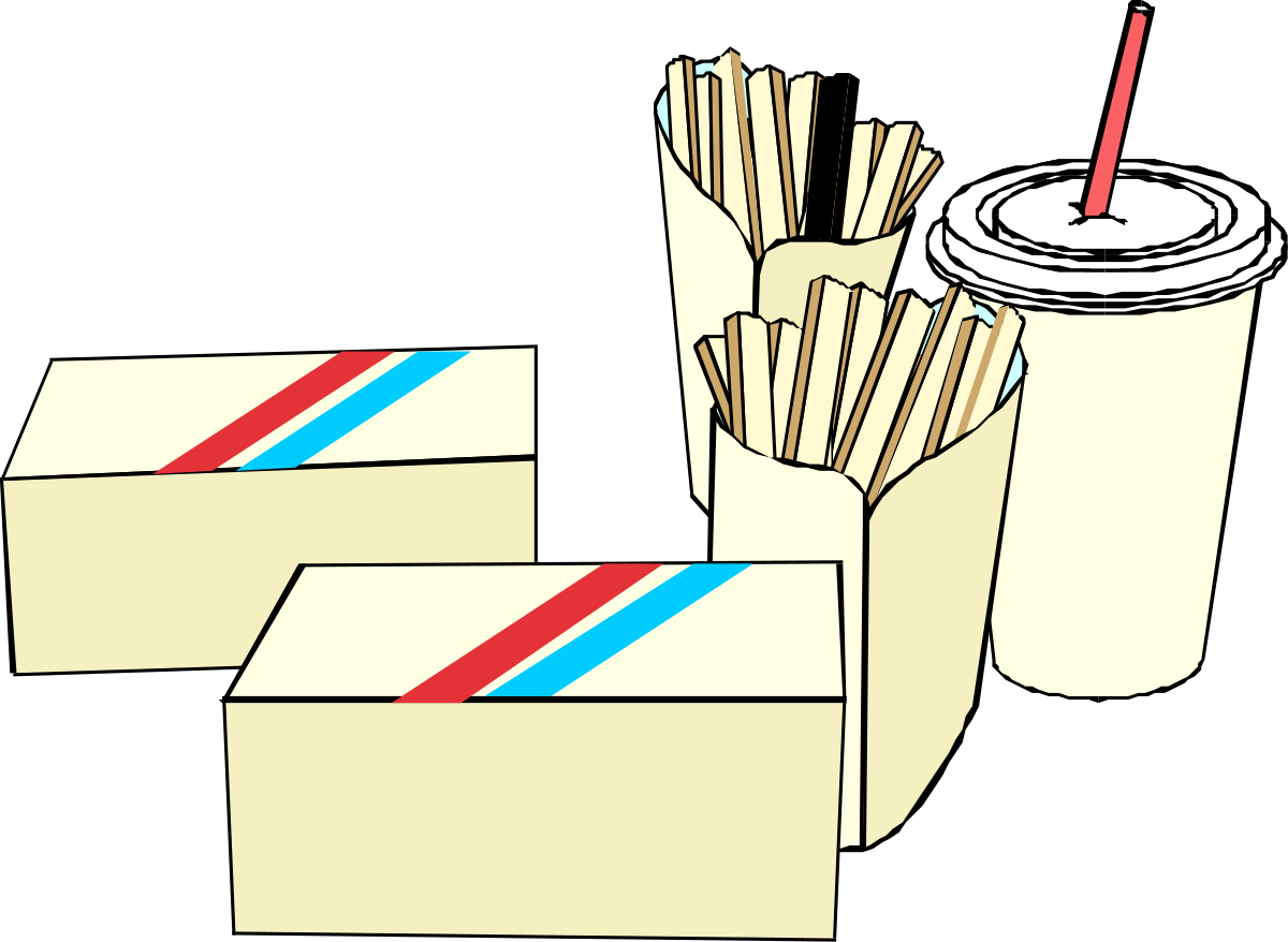 Fries Box and Drink Clipart - Delicious Fast Food Graphics