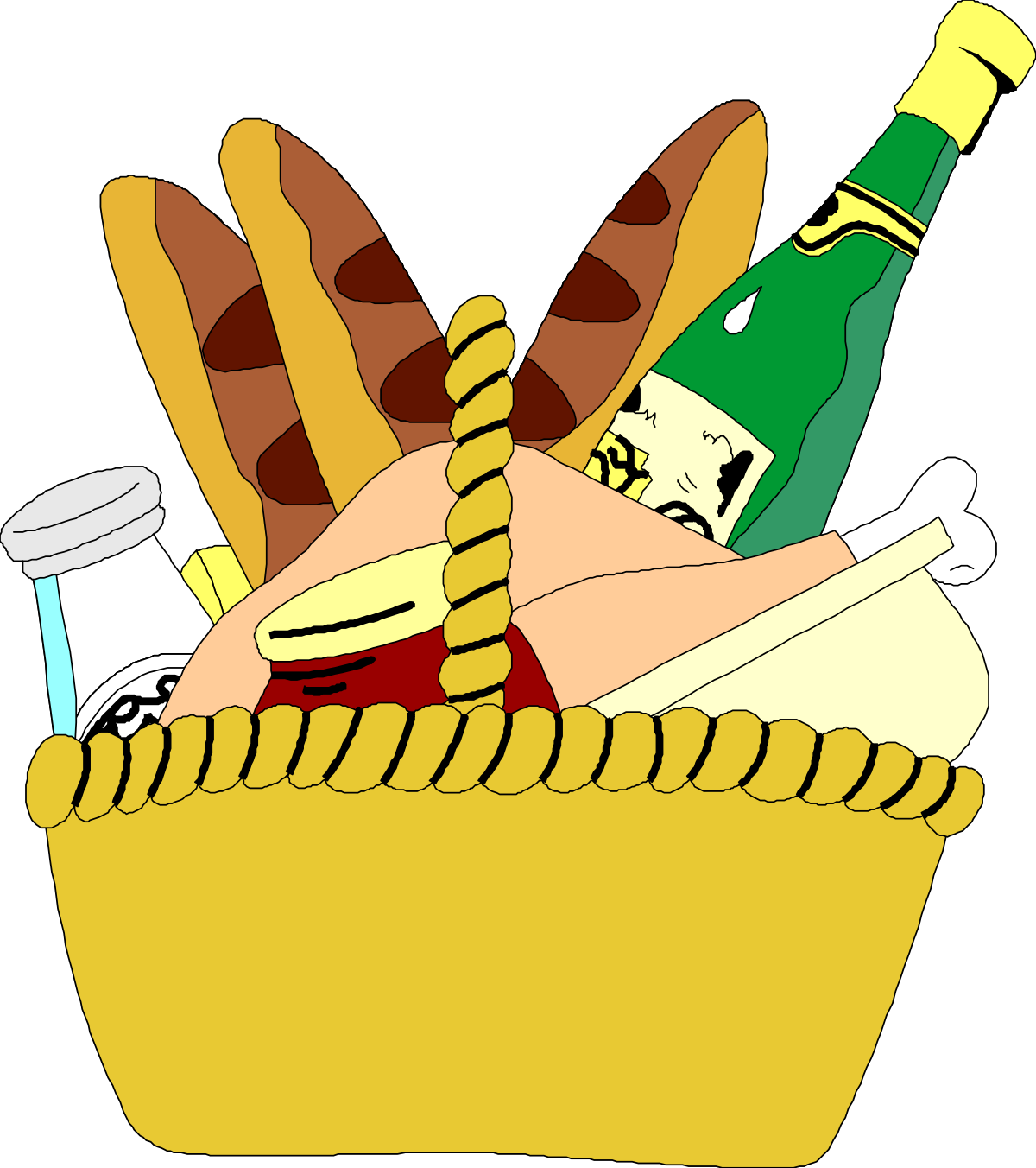 Hot Dog Basket and Beer Bottle Clipart for Fun Gatherings