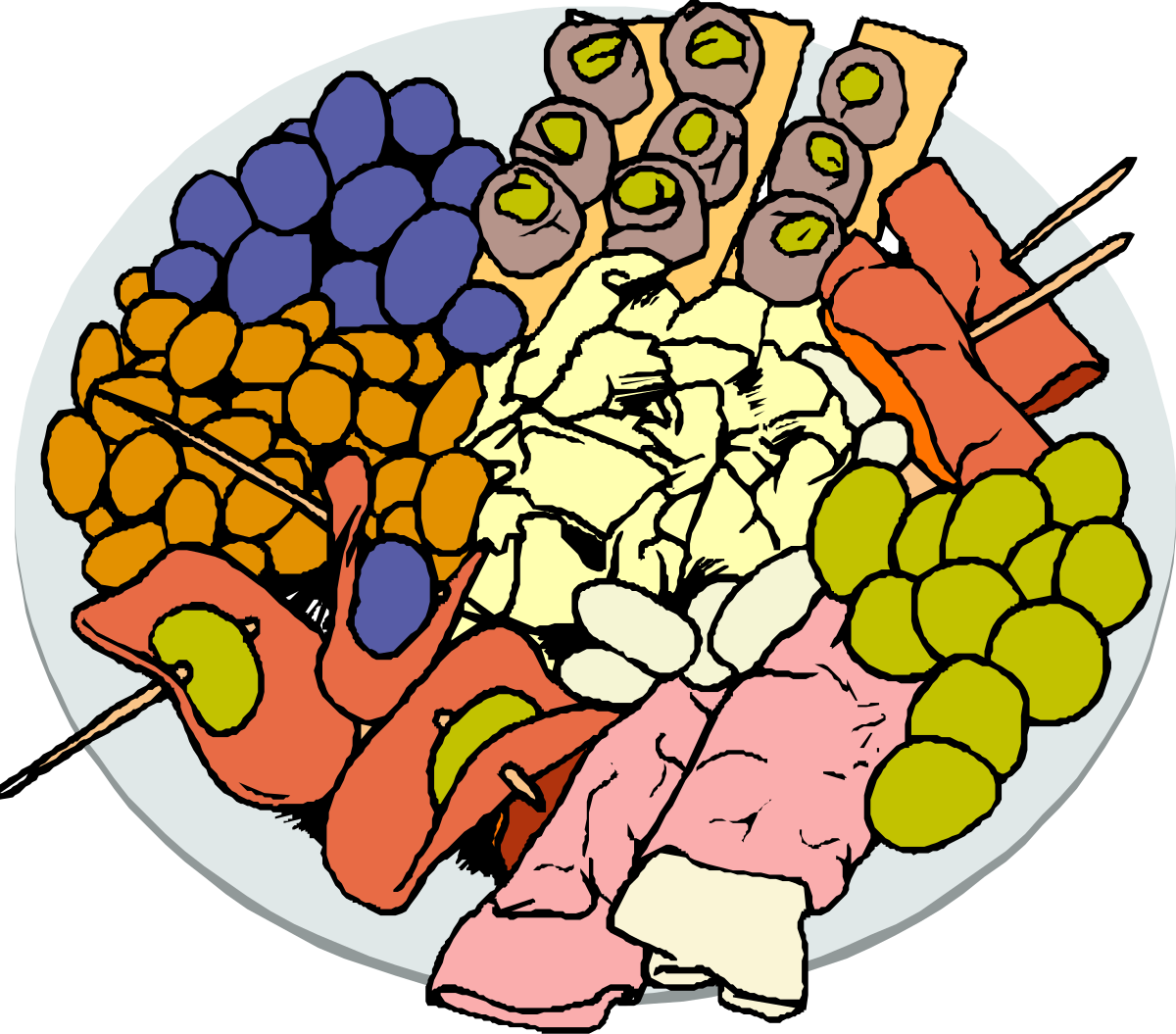 Plate of Meat and Vegetables Clipart for Delicious Designs