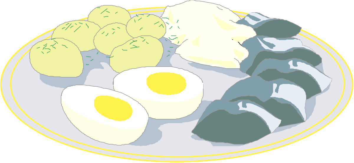 Delicious Breakfast Plate: Eggs and Potatoes Clipart