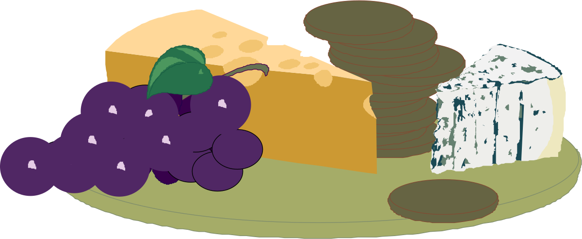 Cheese and Grapes Plate Clipart: Perfect for Culinary Designs