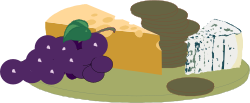 Cheese and Grapes Plate Clipart: Perfect for Culinary Designs