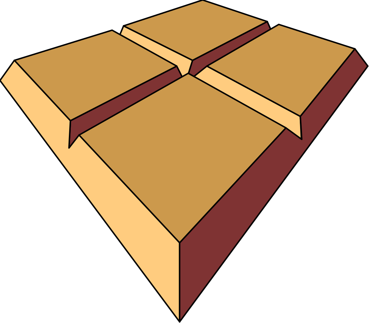 Brown and Yellow Box with Red Stripe Clipart for Creative Projects