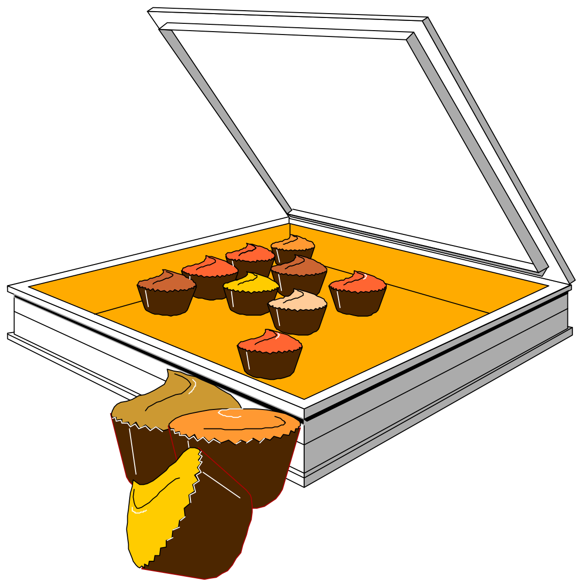 a box with cupcakes inside clip art png transparent Cupcake Box Clipart: Delightful Treats Inside
