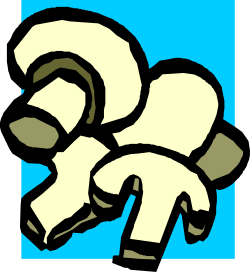 Mushrooms Clipart: Stunning Black and White Drawing of Two Fungi