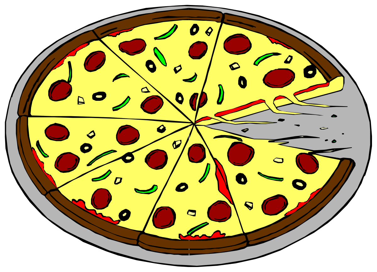 a pizza with a slice missing from it clip art png transparent Pizza Clipart: Delicious Slice Missing Illustration for Fun Projects