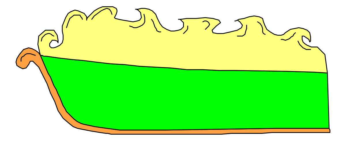 Green and Yellow Cake with White Frosting - Delightful Clipart