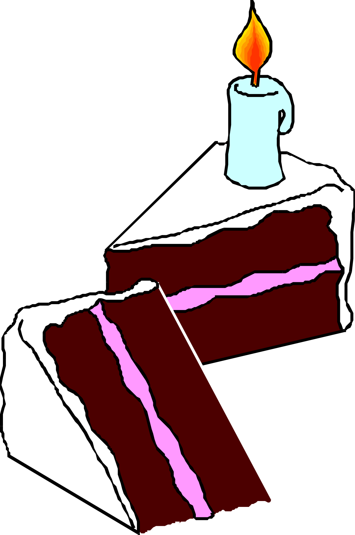 a piece of cake with a candle on top clip art png transparent Delicious Piece of Cake with Candle Clipart for Celebrations