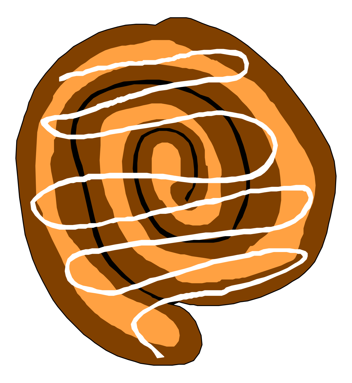 a hand holding a piece of bread with a spiral design clip art png transparent Hand Holding Spiral Design Bread Clipart - Unique Food Illustrations