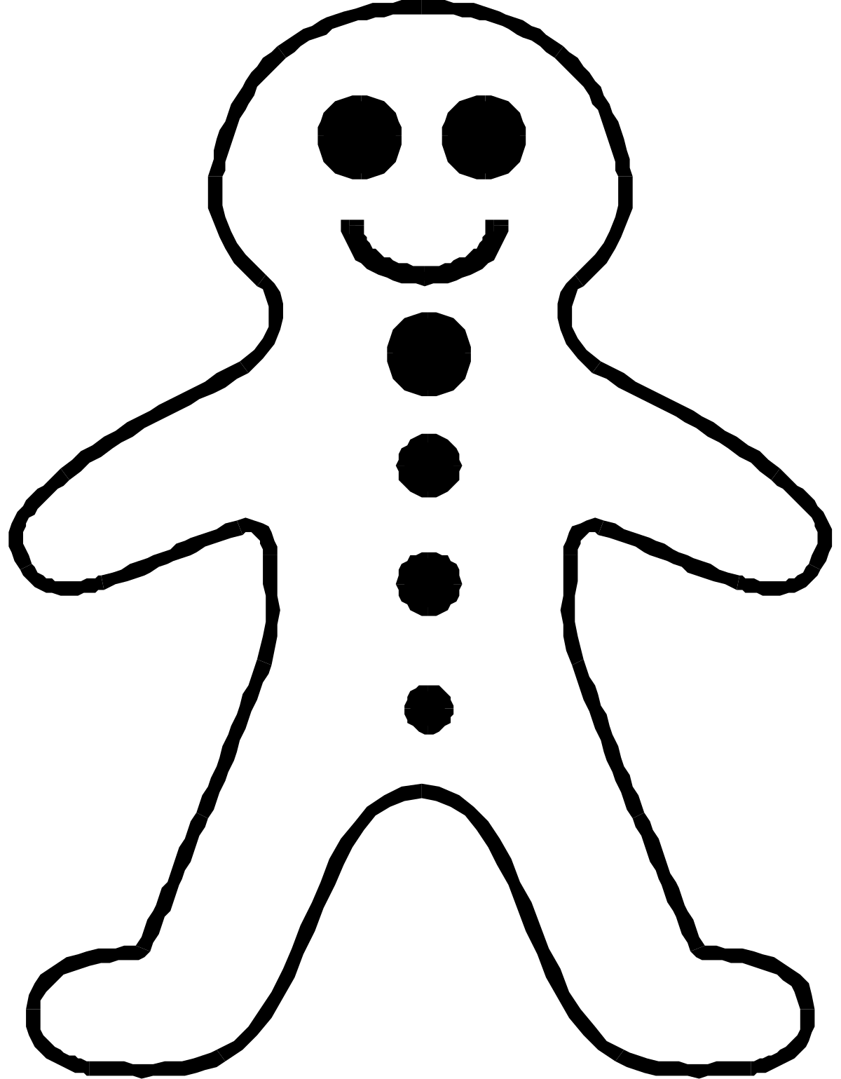 Smiling Man Silhouette Clipart - White Figure for Versatile Use