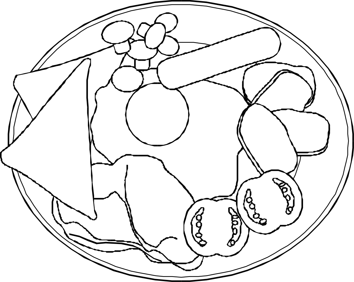 Baby in a Circle - Black and White Clipart Illustration