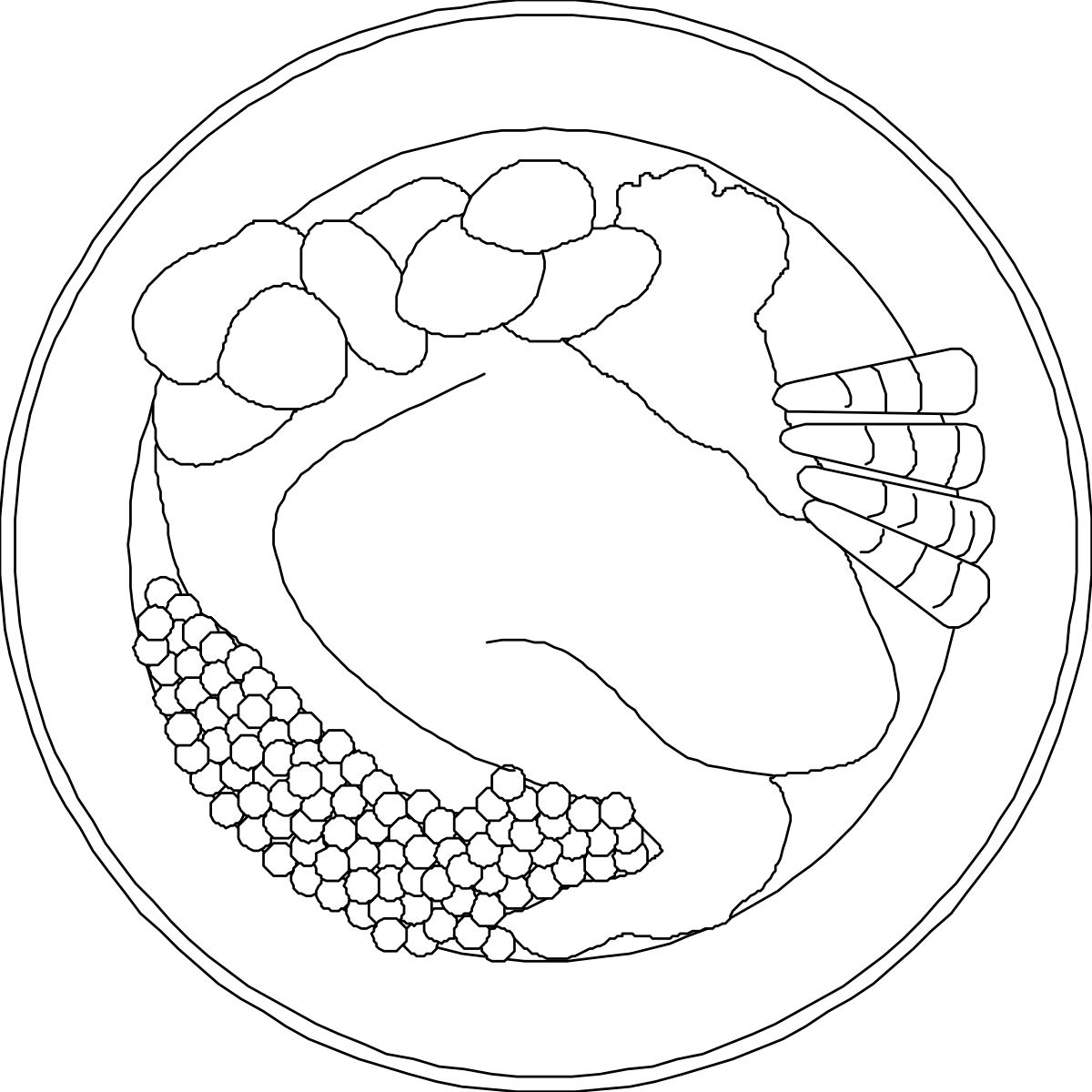 Turkey with Knife and Plate of Food Clipart: Perfect for Thanksgiving Designs