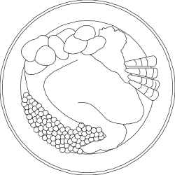 Turkey with Knife and Plate of Food Clipart: Perfect for Thanksgiving Designs