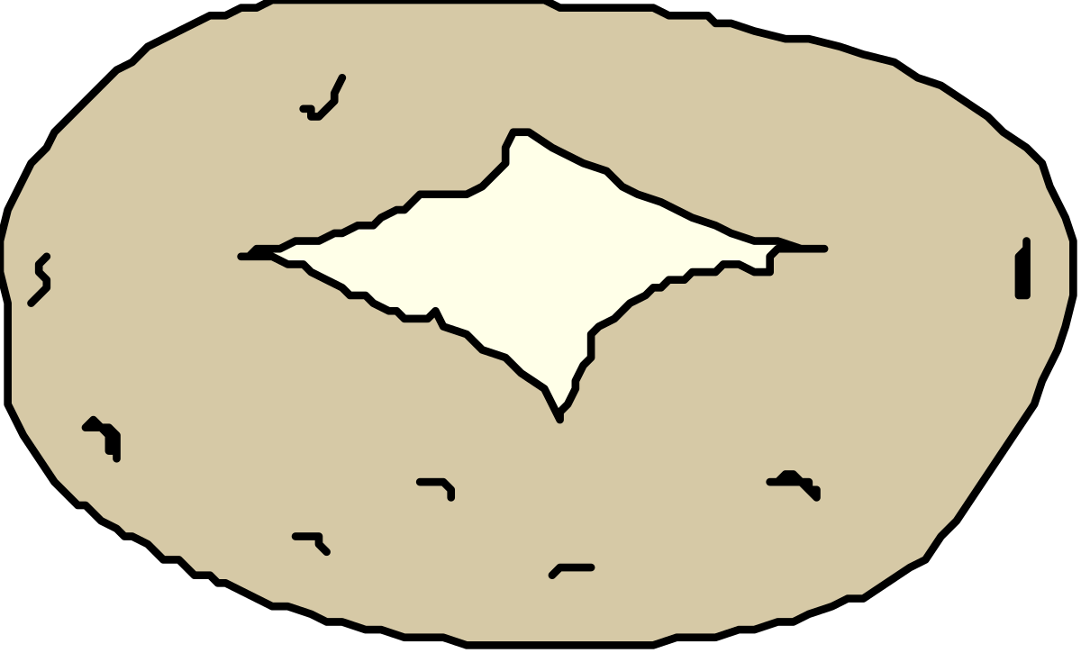 Map Outline Clipart: Black-Outlined White Circle Design