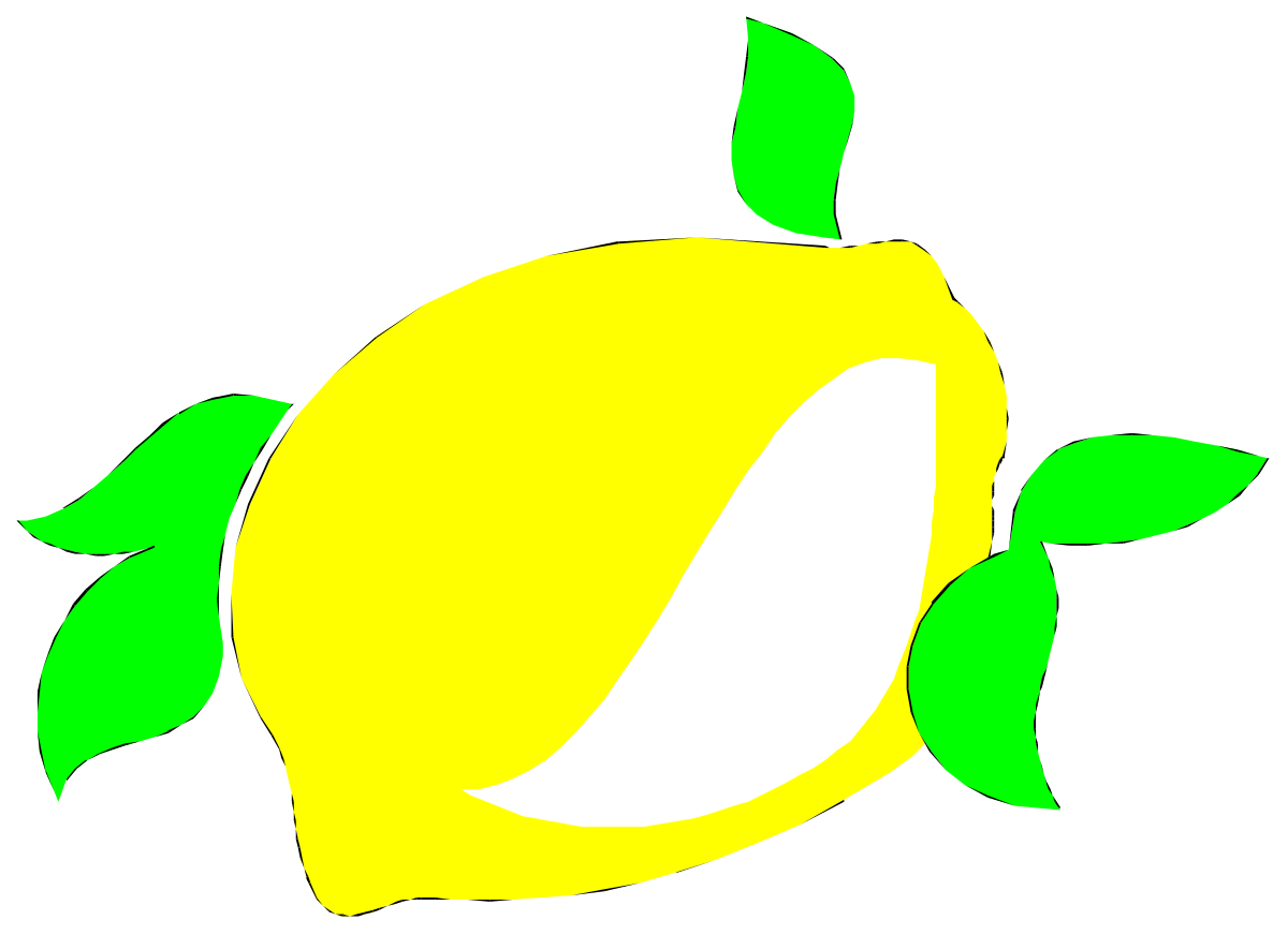 Lemon with Green Leaves Clipart for Fresh Designs