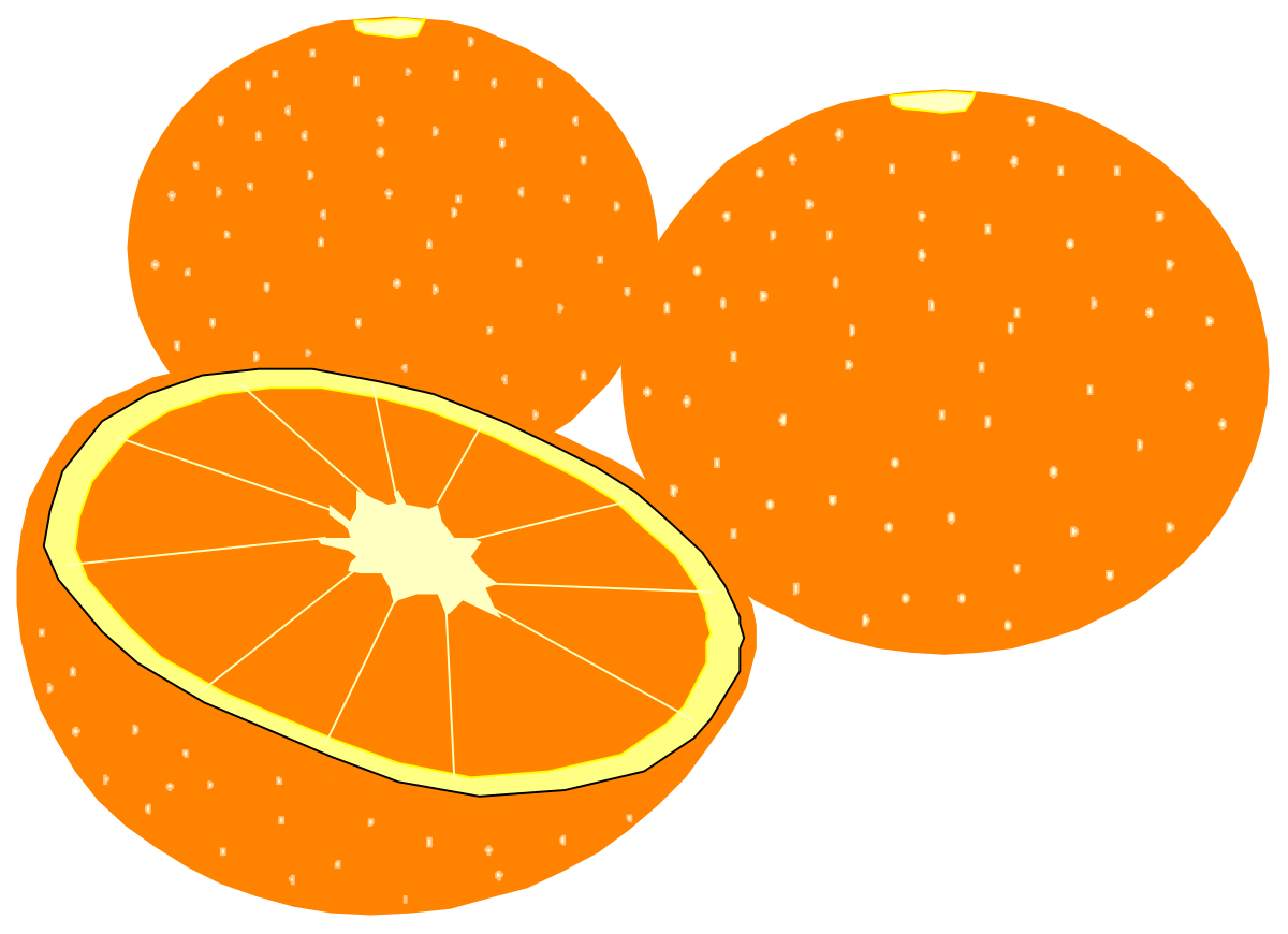 Orange Cut in Half Clipart - Vibrant Citrus Illustration for Creative Projects