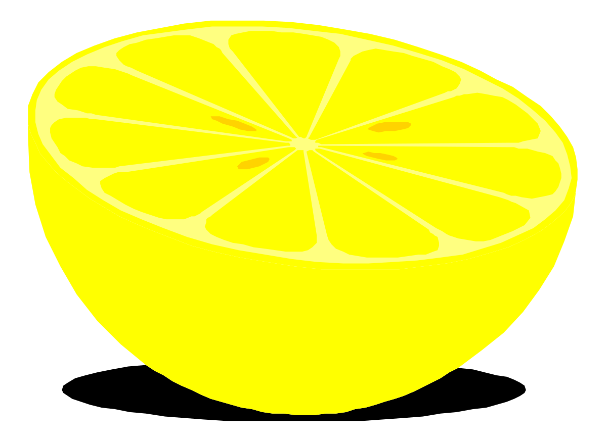 Lemon on Black Background - Stunning Clipart for Your Projects