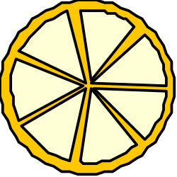 Lemon Slice Clipart: Vibrant Yellow Center Illustration