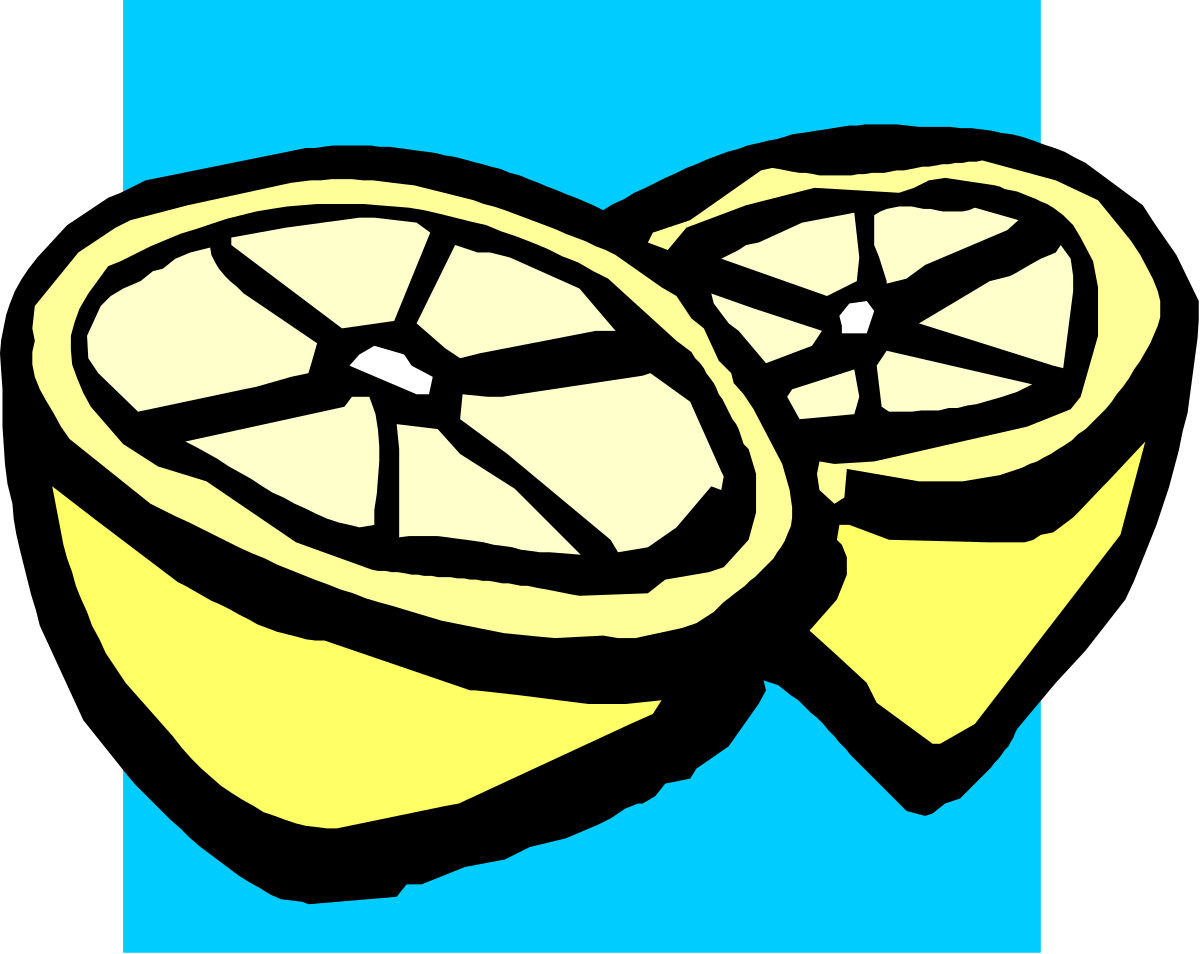 Lemon Slice Clipart - Fresh Citrus with Juicy Half