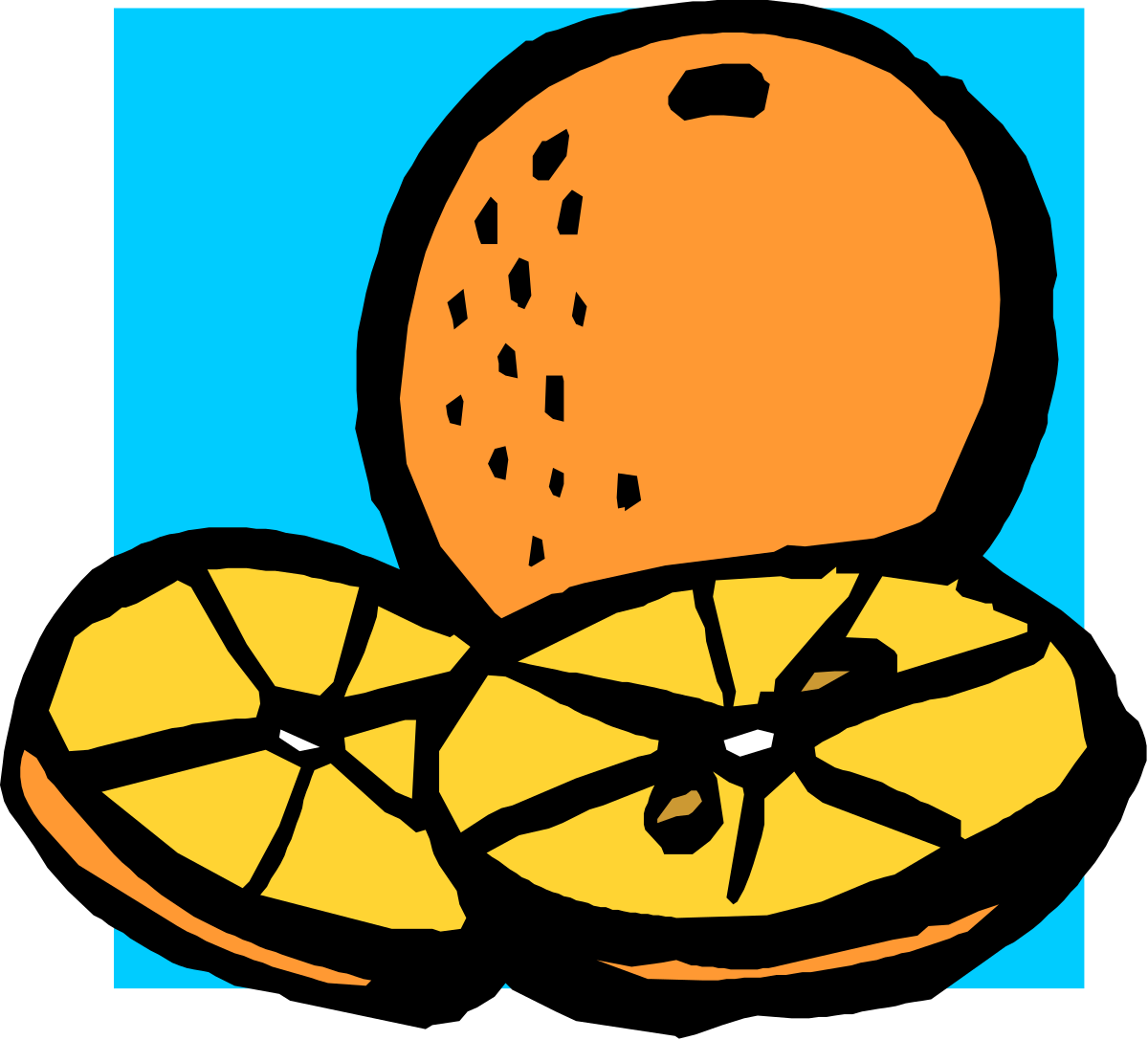 Fresh Oranges Clipart - Vibrant Citrus Fruit Graphics