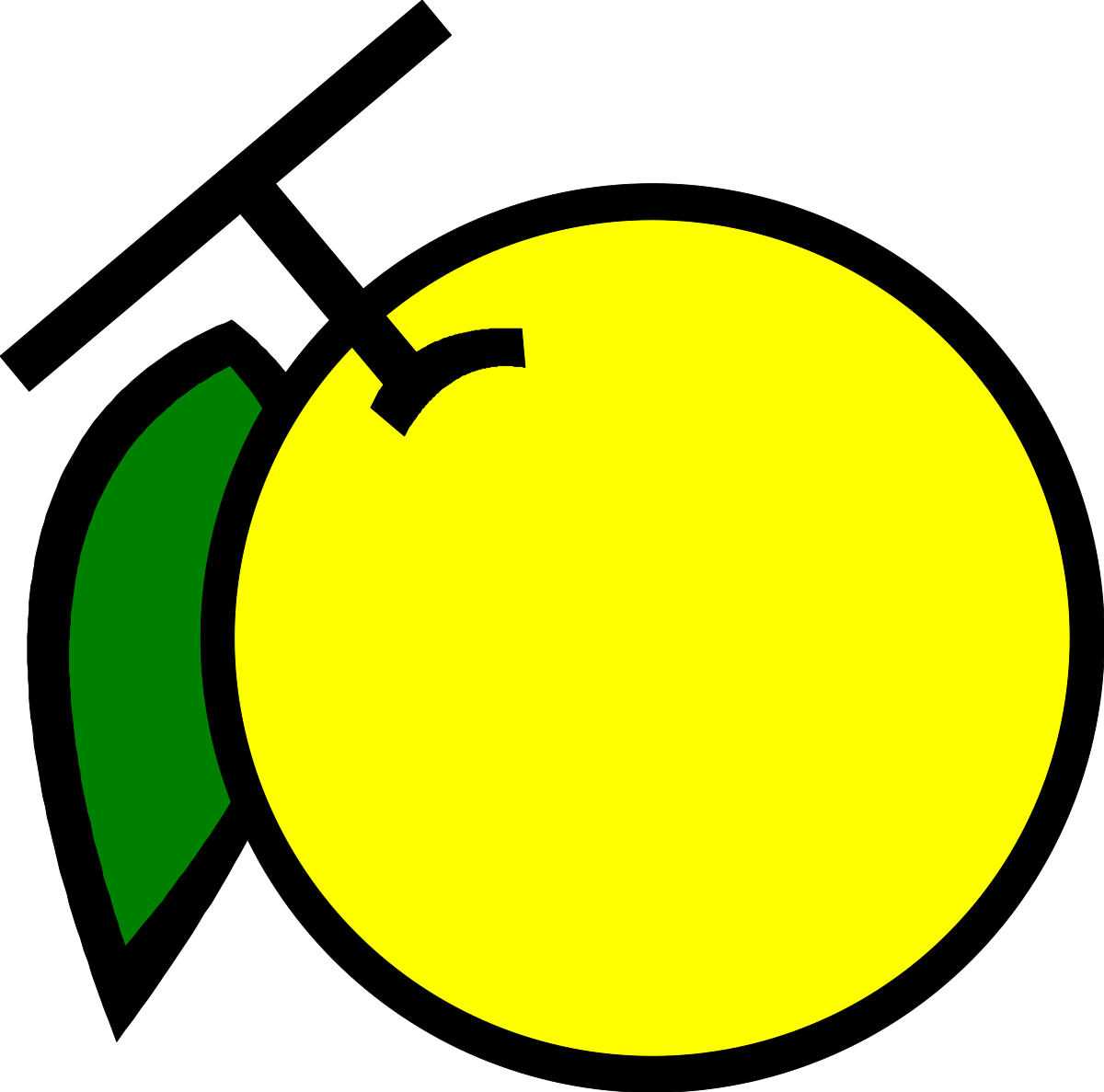 Yellow Circle with Green Arrow - Eye-Catching Clipart