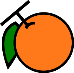 Orange with Green Arrow - Vibrant Clipart Illustration