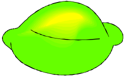 Lemon with Green Leaf Clipart - Fresh Citrus Design