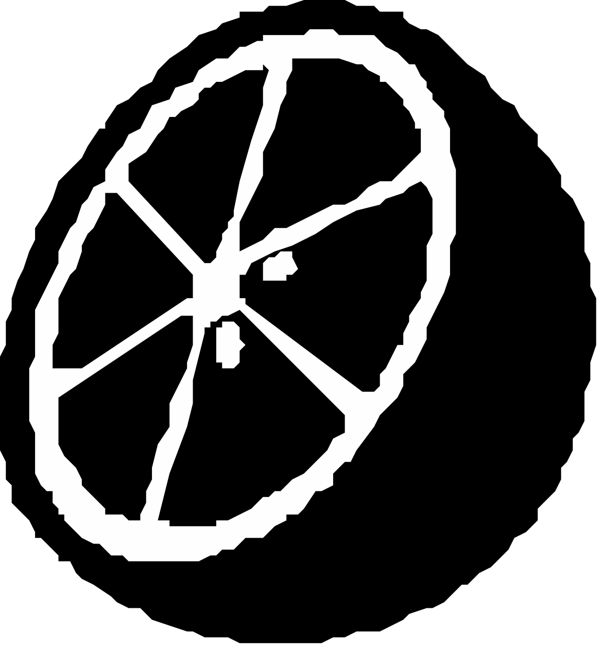 Black and White Logo with Circular Patterns Clipart