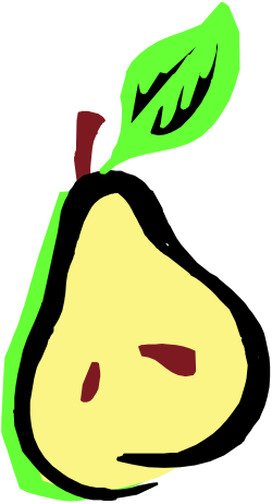 Pear with Leaf Clipart - Fresh and Juicy Fruit Illustration