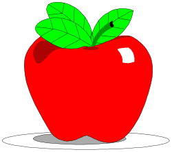 Apple with Leaves Clipart - Fresh and Vibrant Fruit Illustration