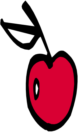 Red Apple with Knife: Intriguing Clipart for Bold Creations