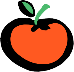 Orange Apple with Green Leaf Clipart - Fresh and Vibrant