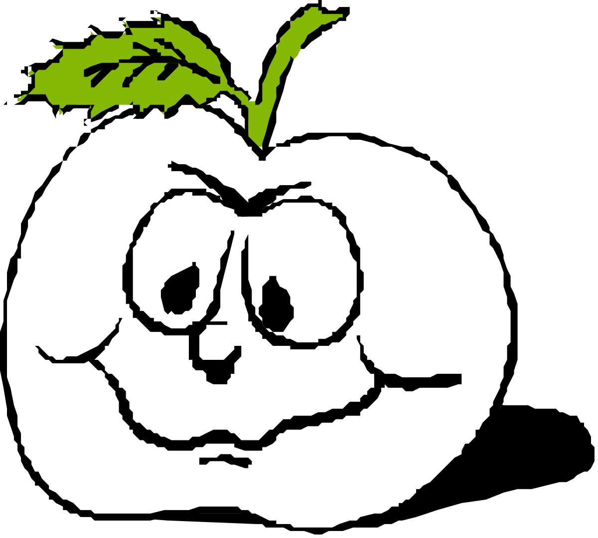 Apple with Face Clipart - Playful and Fun Fruit Illustration